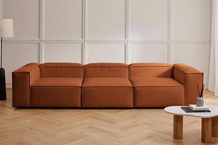 Frid Linnen 3-Zitsbank, Steenrood