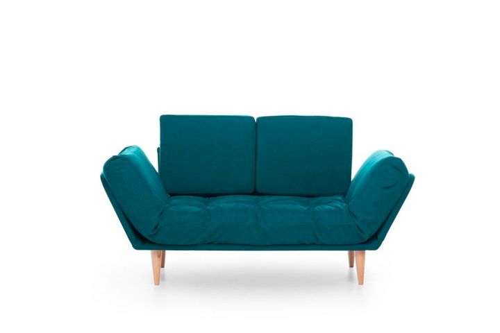 Futon Nina 2-Zitsbank, Groenblauw