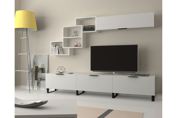 Losta TV-Möbel mit Metallfüßen, Weiß