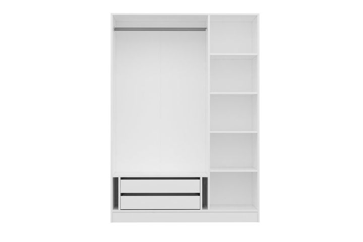 Medway Kledingkast met 3 Deuren, 2 Lades en Spiegel, Wit