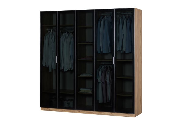 Ety Glazen Kledingkast met 5 Deuren