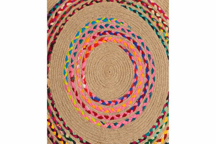 Phoebe Circular Jute Rug, 150 x 150, Multicolour