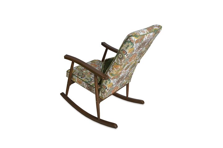 Asedia Trend Retro Schommelstoel, Groen & Walnoot