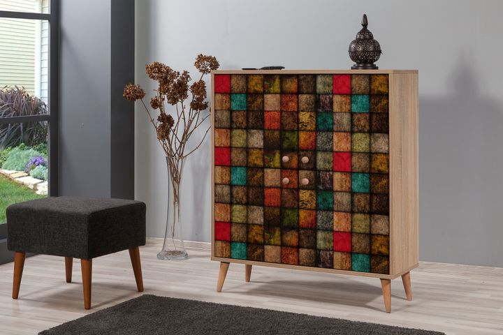 New Colors Sideboard mit Holzbeinen
