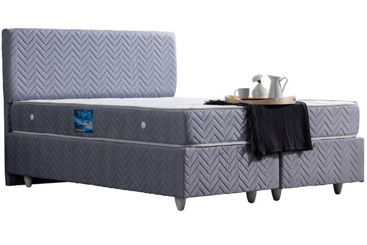 Crystal Boxspring Bedset, 180x200 cm, Grijs