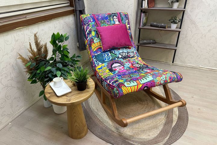 Asedia Maeve Diego Schommelstoel, Veelkleurig & Natuurlijke Kleur