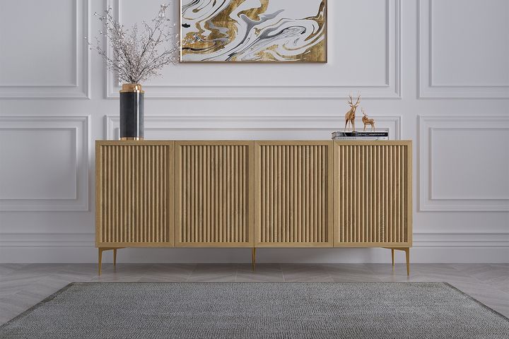 Golden oak online sideboard