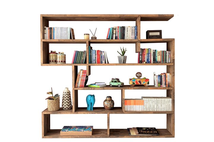 Deman Bookcase, 200 cm, Walnut