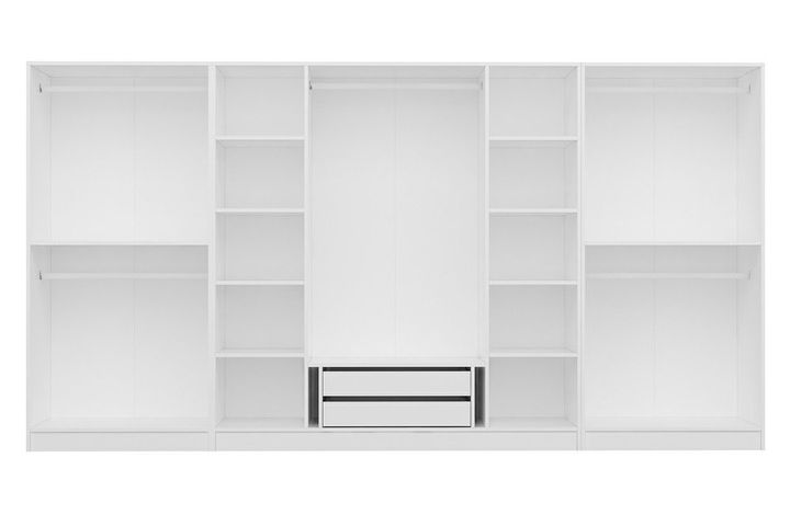 Medway Kledingkast met 8 Deuren en 2 Lades, Wit