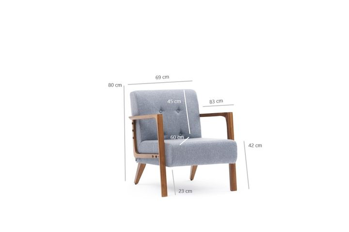 Cinque Terre fauteuil, Lichtblauw