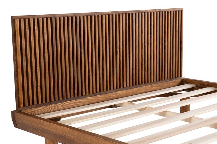 Luna Hendrick Houten Bedframe, 150x200 cm, Walnoot