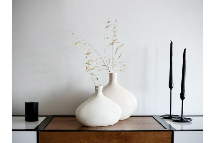 Crackle Vase Set, White