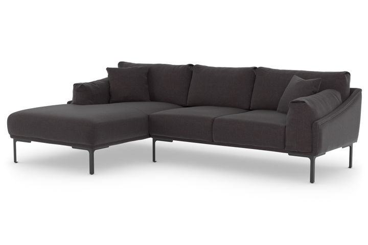 Leo Corner Sofa Left Chaise, Charcoal Grey