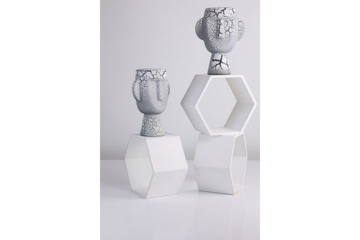 Mr. Nordic Face Antike Vase, Grau