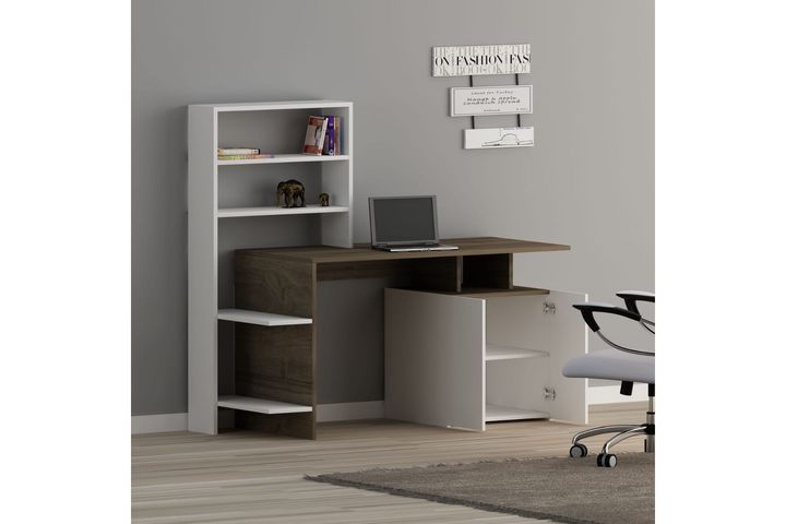 Costa Brava Study Desk, Walnut & White