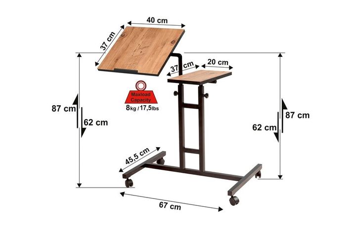 Glen Letter Laptoptafel, Pijnboom en Zwart