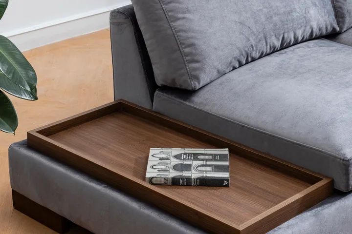 Tulip Hoekbank Links, Donkergrijs (Zonder pouf)
