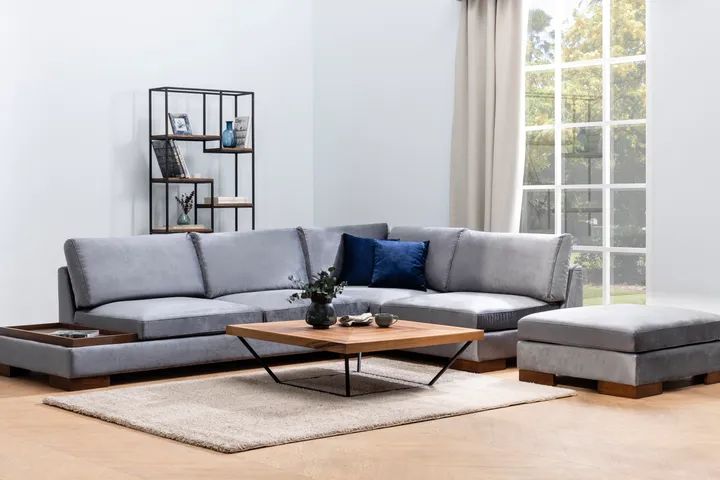 Tulip Hoekbank Rechts, Donkergrijs (Zonder pouf)