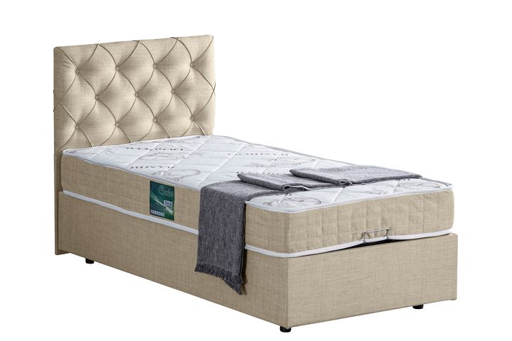 Peggy Plus Boxspringbedset, 160x200 cm, Creme