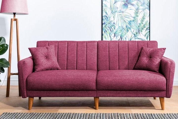 Aqua 3-Sitzer Sofa, Weinrot