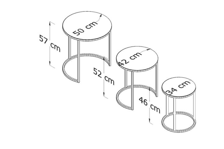 Tubihome Bijzettafelset, Rond