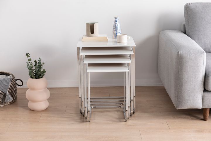 Vegas Zettafels met Metalen Poten, Wit