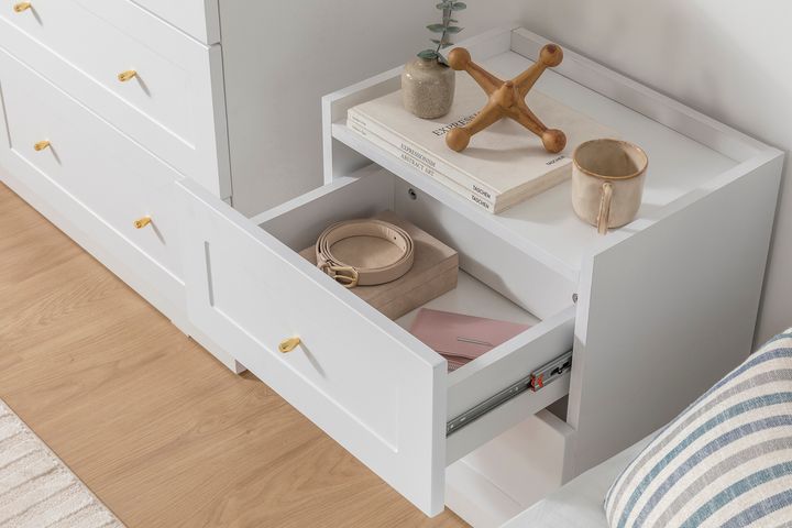 Henry Nachtkastje, 2 Laden, Wit