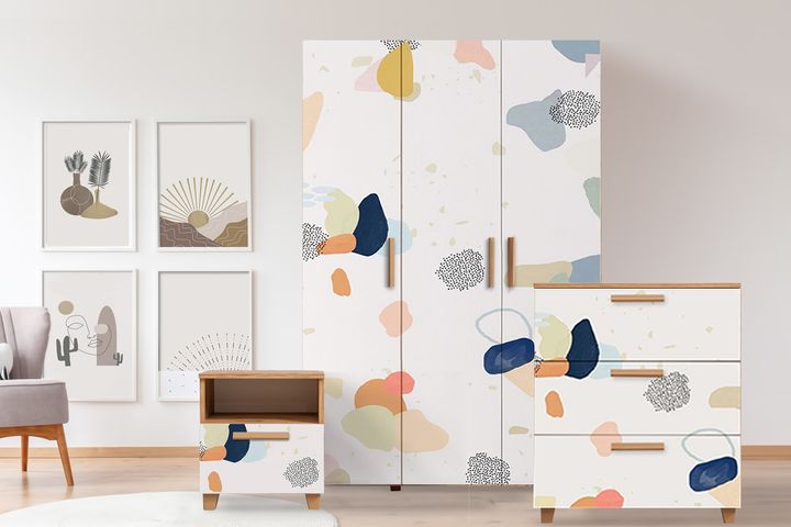 Leva Pied Ladekast, Pijnboom en Wit