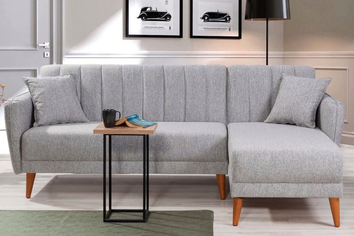 Aqua Corner Sofa Bed Right Chaise, Grey