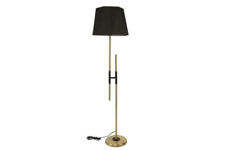 Lumexx Felix Vloerlamp, Versleten Standaard, met Zeskantige Zwarte Tafellamp