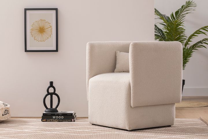 Zachte Teddy Fauteuil, Creme