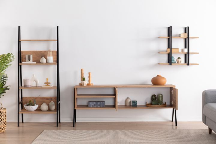 Yanke TV-Meubel met Rekken& Boekenrek, 150 cm, Pijnboom