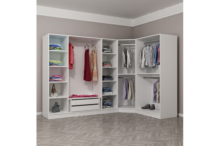 Medway Tideway Kledingkast met 7 Deuren, Wit en Zwart