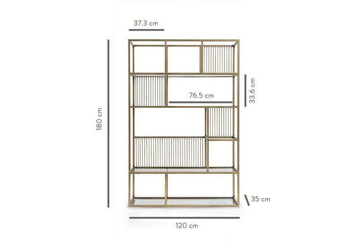 Lola Boekenrek, 120 cm, Mat Goud