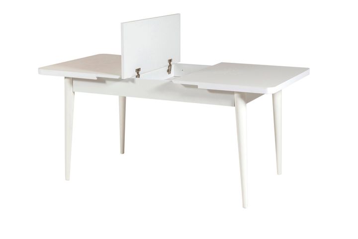 Vina 4-6 Seat Extendable Dining Table, White