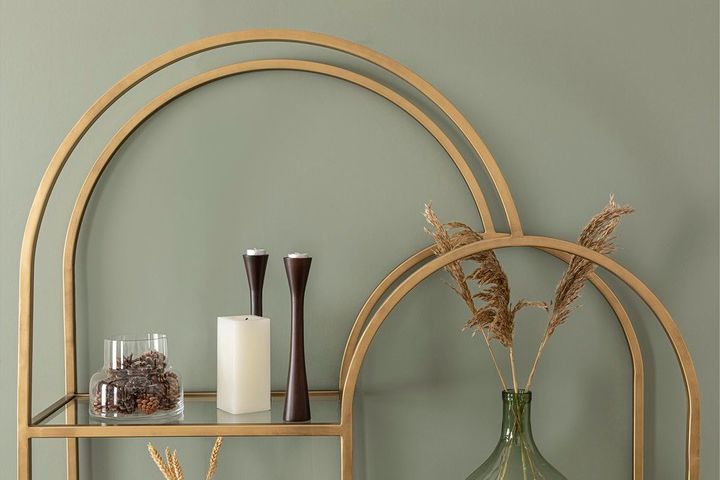 Lola Dubbele metalen Boekenrek, Messing