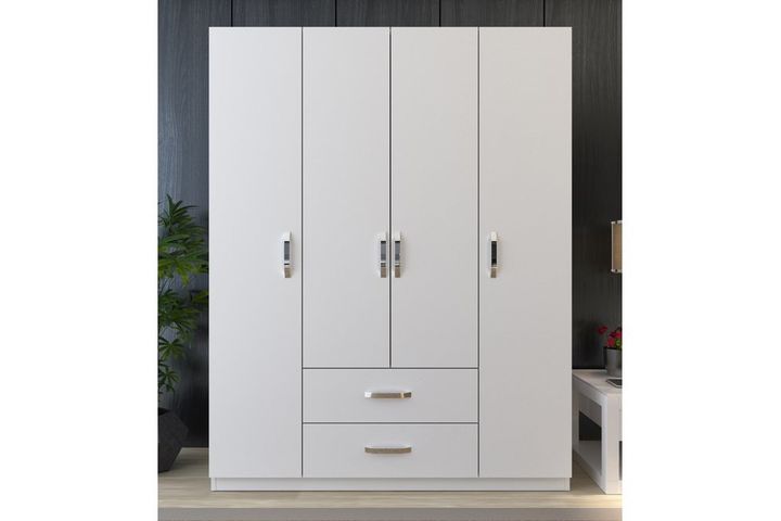 Smartline Kledingkast met 4 Deuren en 2 Lades