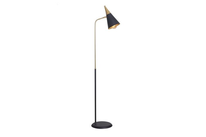 Zeta Conical Floor Lamp, 170 cm, Black & Gold