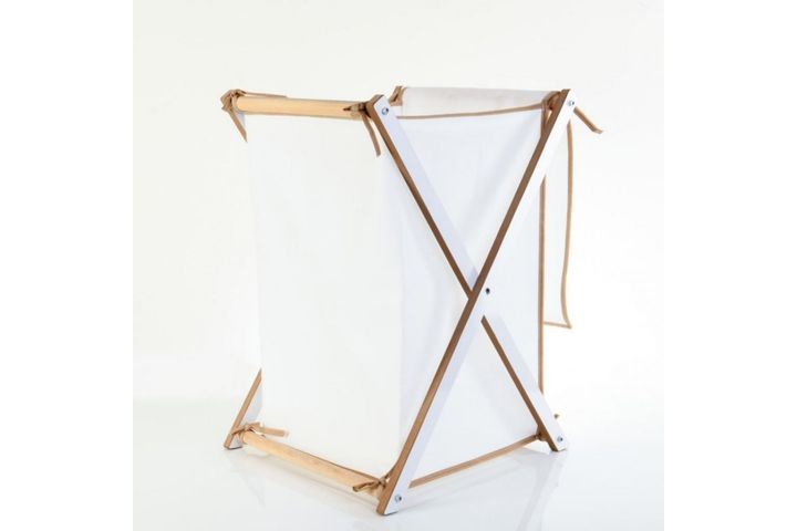 Prado Wooden Laundry Basket, White