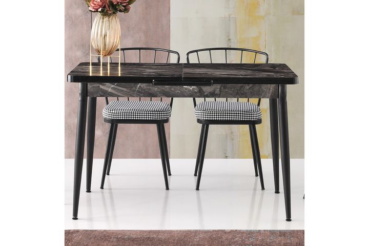 Moon Eettafelset, 120x70 cm, Zwart