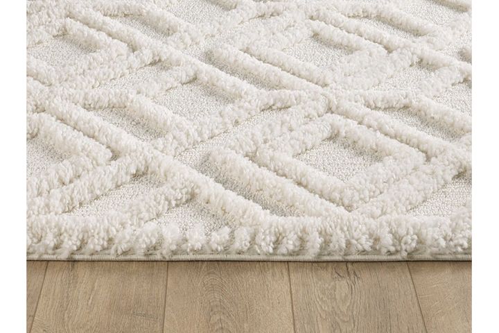 Elite Collectie Gefranjerd Machine Tapijt, Krullend, Crème, 80X300