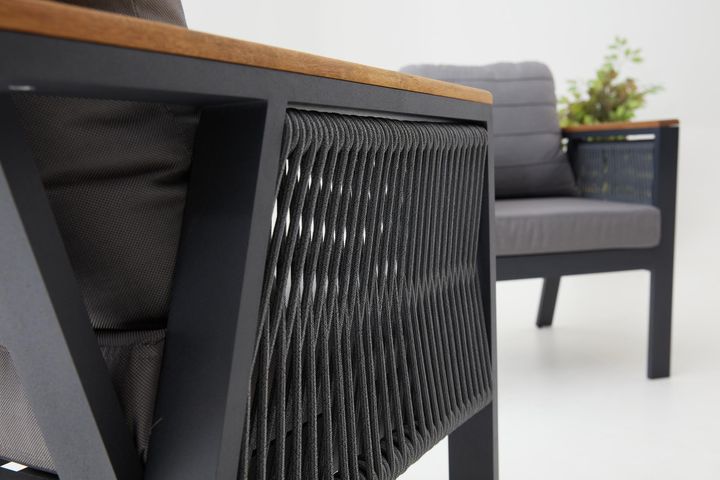 Capella Dubbele Tuinloungeset, Antraciet