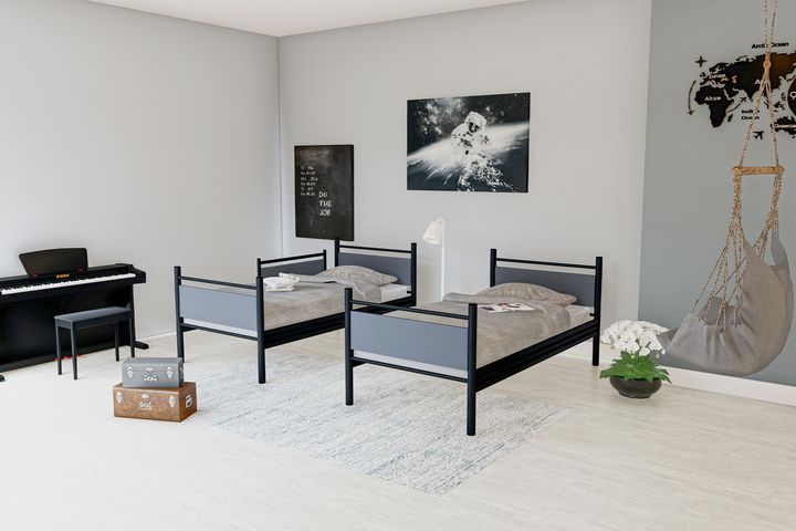 Star Stapelbed, 90x190 cm, Zwart en Antraciet
