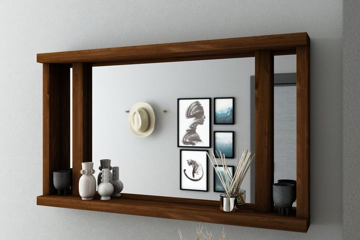 Woodesk Dream Spiegel, 120x70 cm, Nussbaum