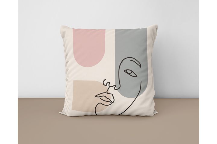 Draw Girl Face Kussensloopset, 4-delig