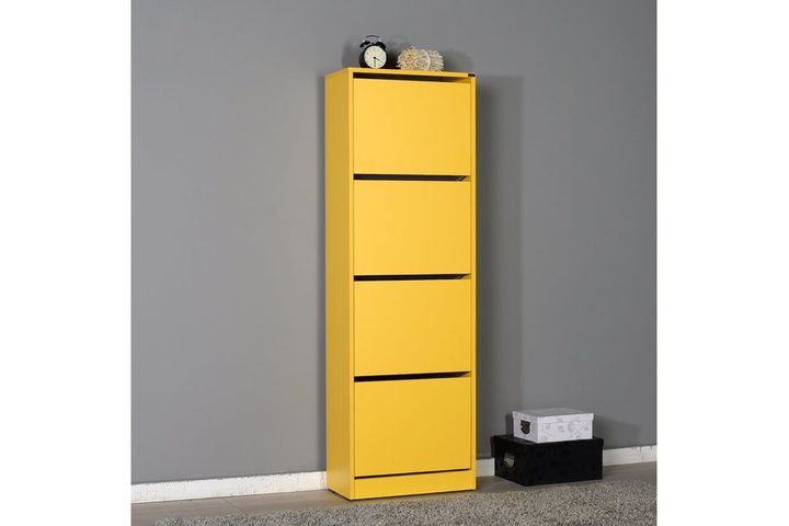 Adore Flat Duo 4-Tier Shoe Storage Cabinet, Yellow