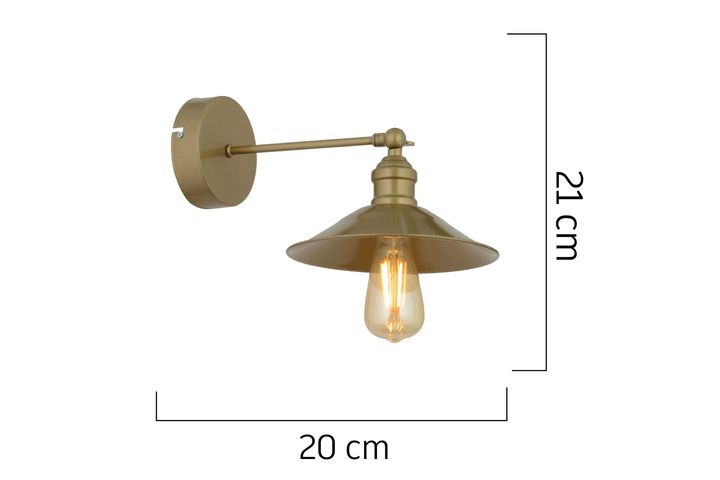 Apliqa Wilster Retro Wandlampenset, 2 Stuks, Mat Goud