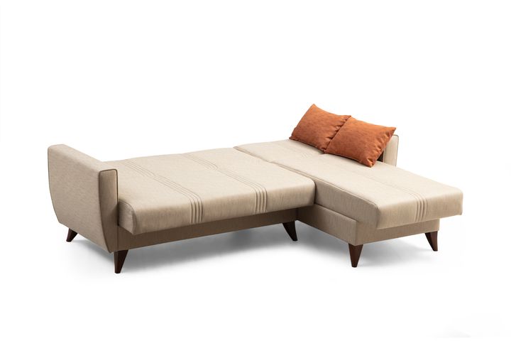 Zaden Hoekbank met Slaapfunctie, Beige