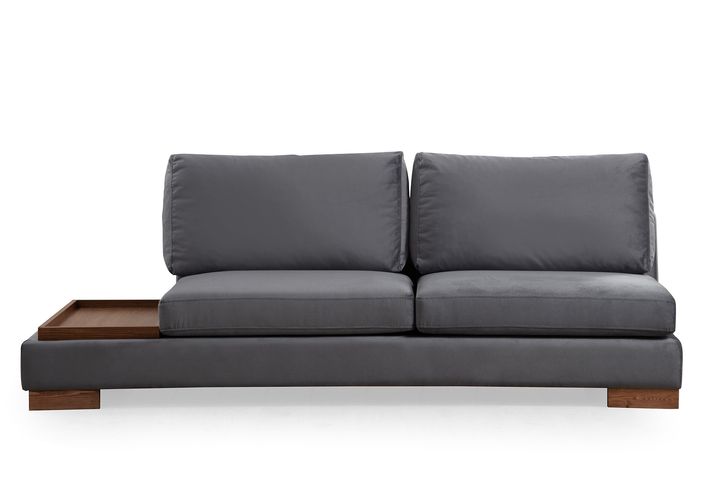 Tulip Modulaire Hoek, Drievoudige Module met Linker Tafel, Grijs