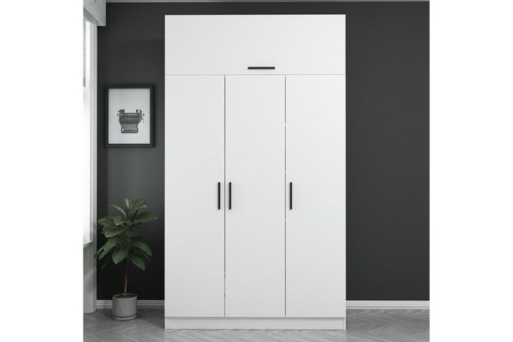 Medway Tideway Kledingkast met 3 Deuren en Bovenkast, Wit